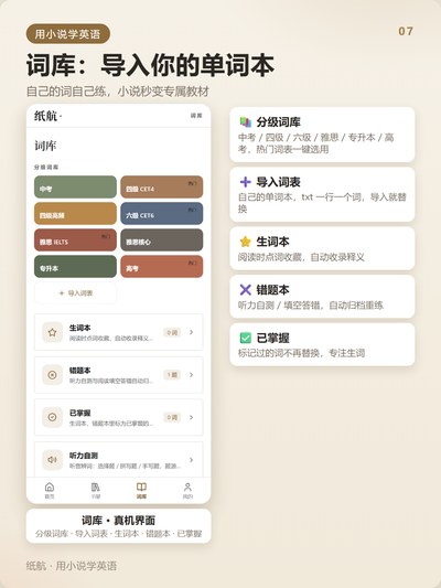 词库：导入你的单词本